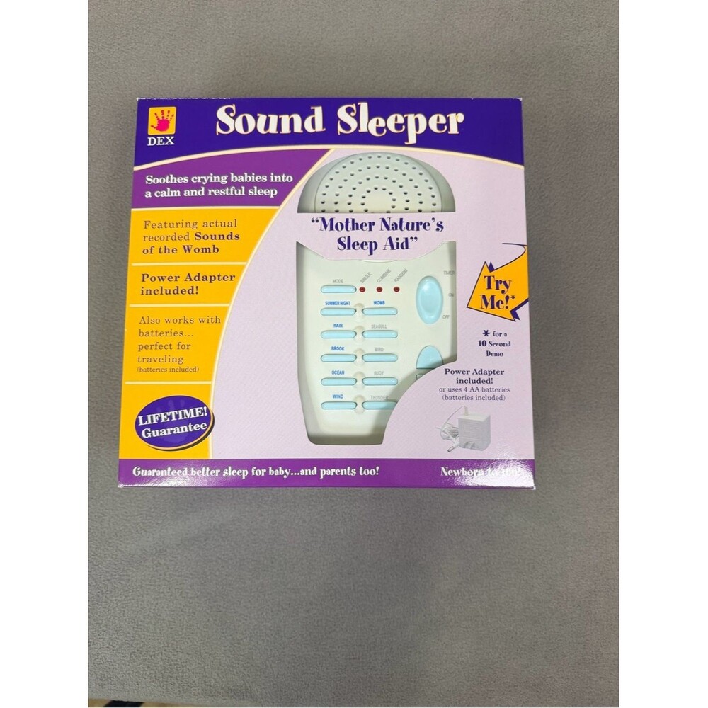 Dex Sound Sleeper Baby Sleep Machine w/ Box- Womb & Nature Sounds-Tested/Working